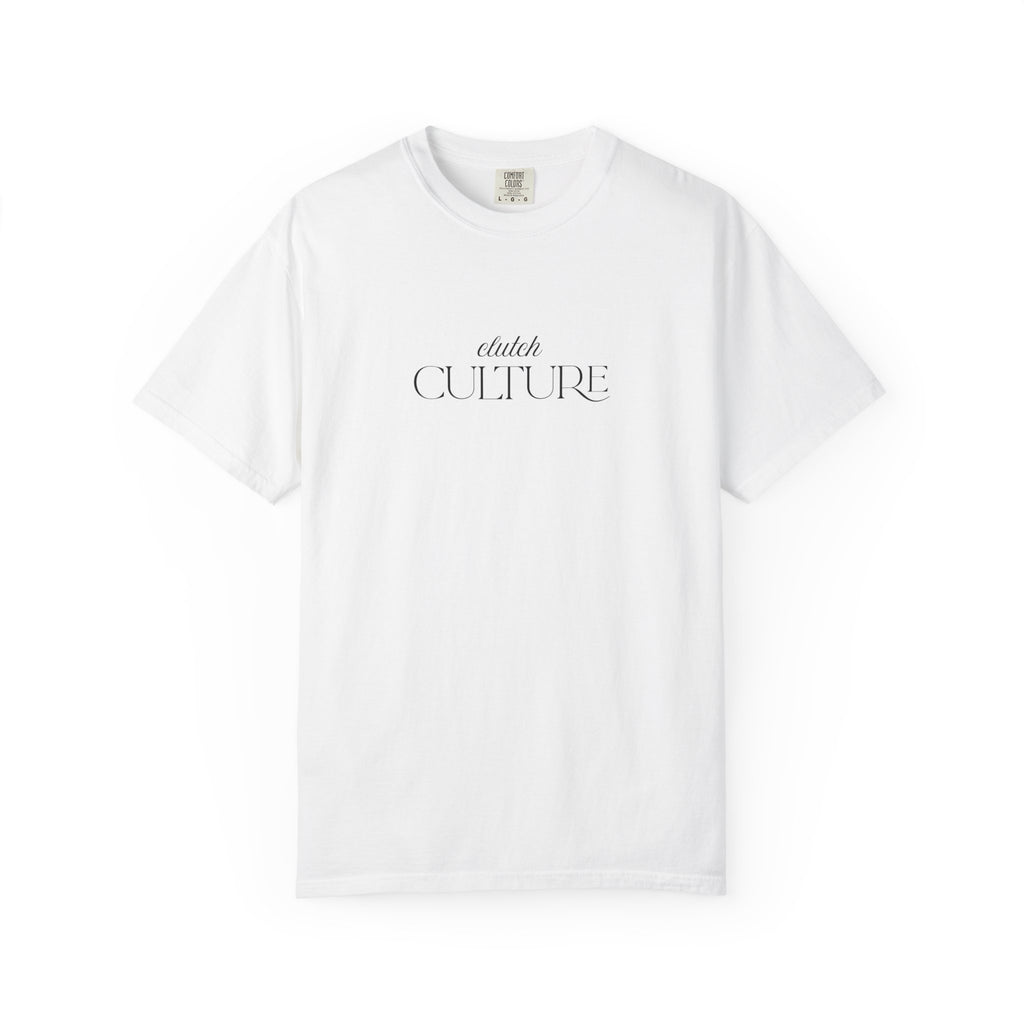 Clutch Culture- white skyline T-shirt- Black letters