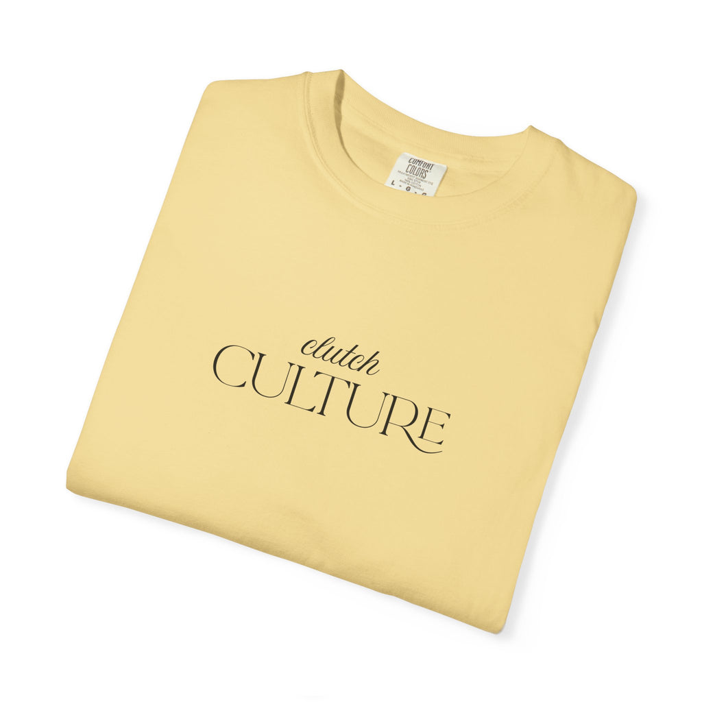 Clutch Culture- white skyline T-shirt- Black letters