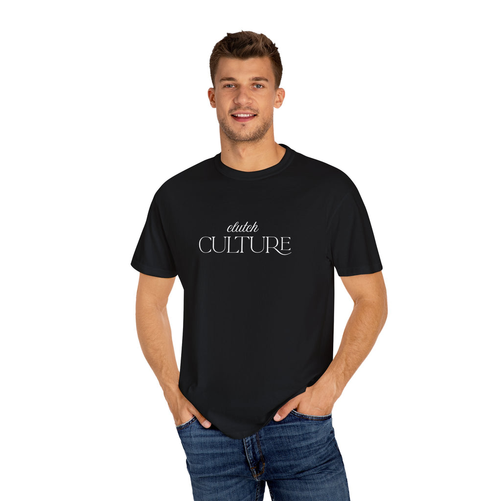 Clutch Culture T-Shirt- Blue Skyline White Lettering