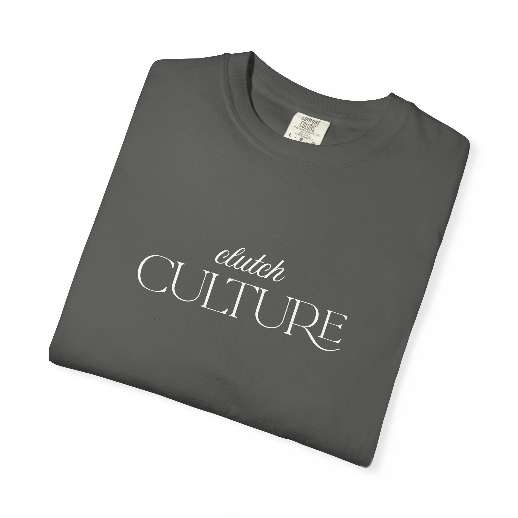 Clutch Culture T-Shirt- Blue Skyline White Lettering