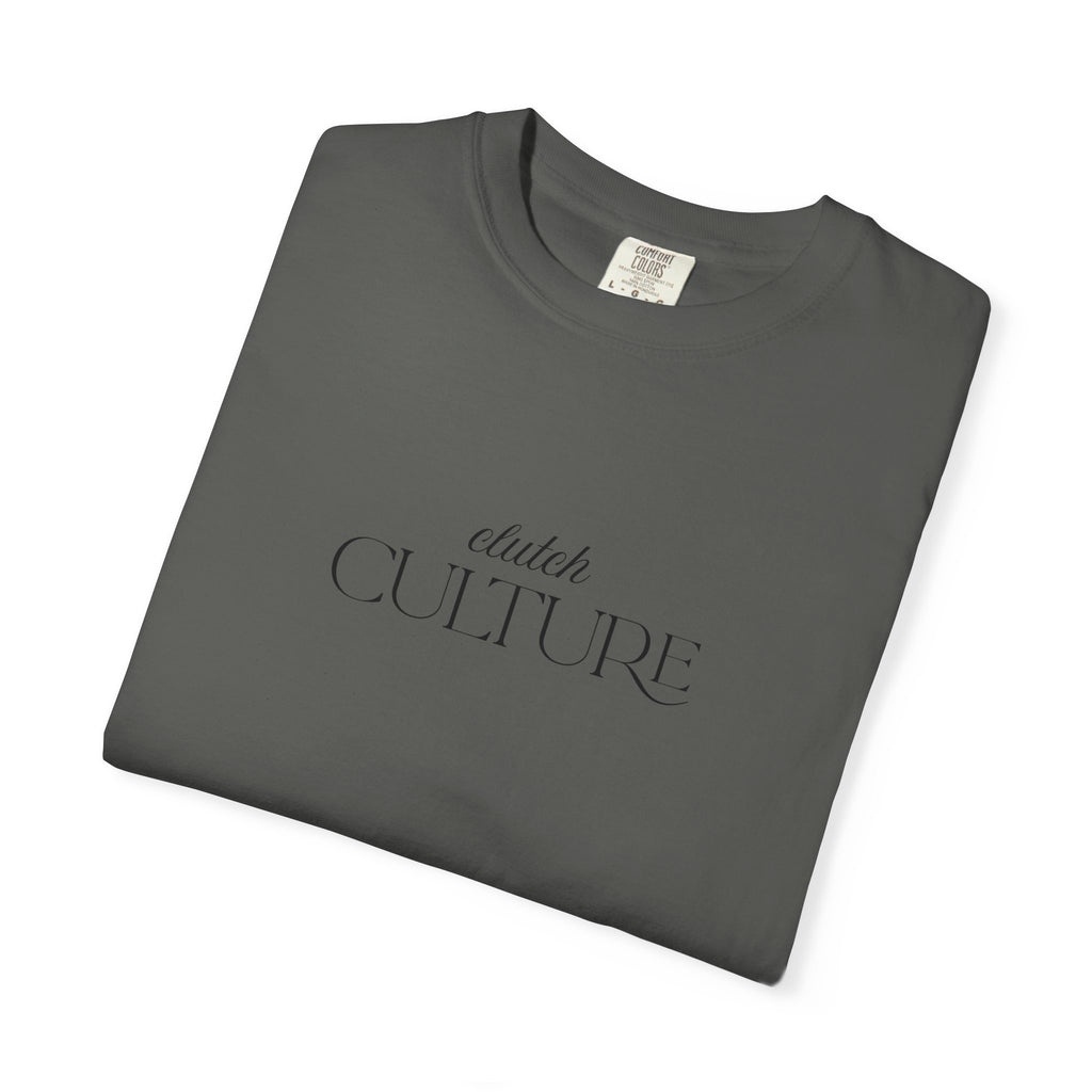 Clutch Culture- white skyline T-shirt- Black letters