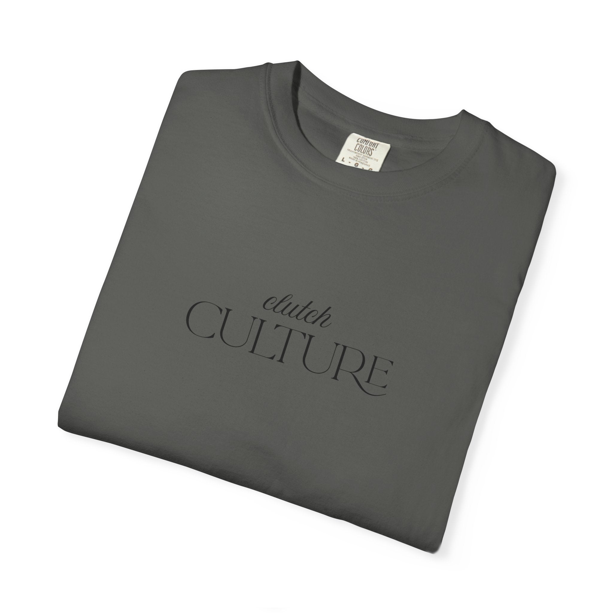 Clutch Culture- white skyline T-shirt- Black letters