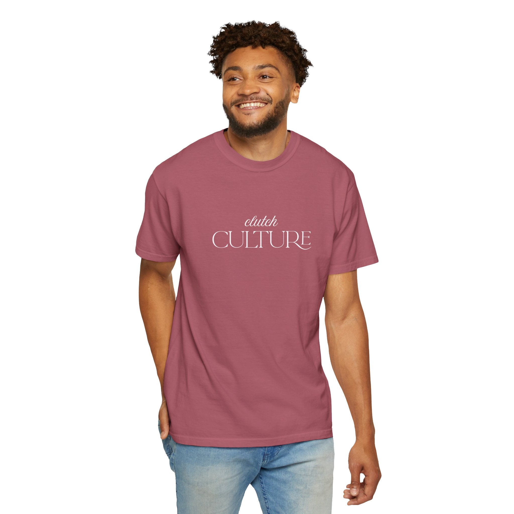 Clutch Culture T-Shirt- Blue Skyline White Lettering