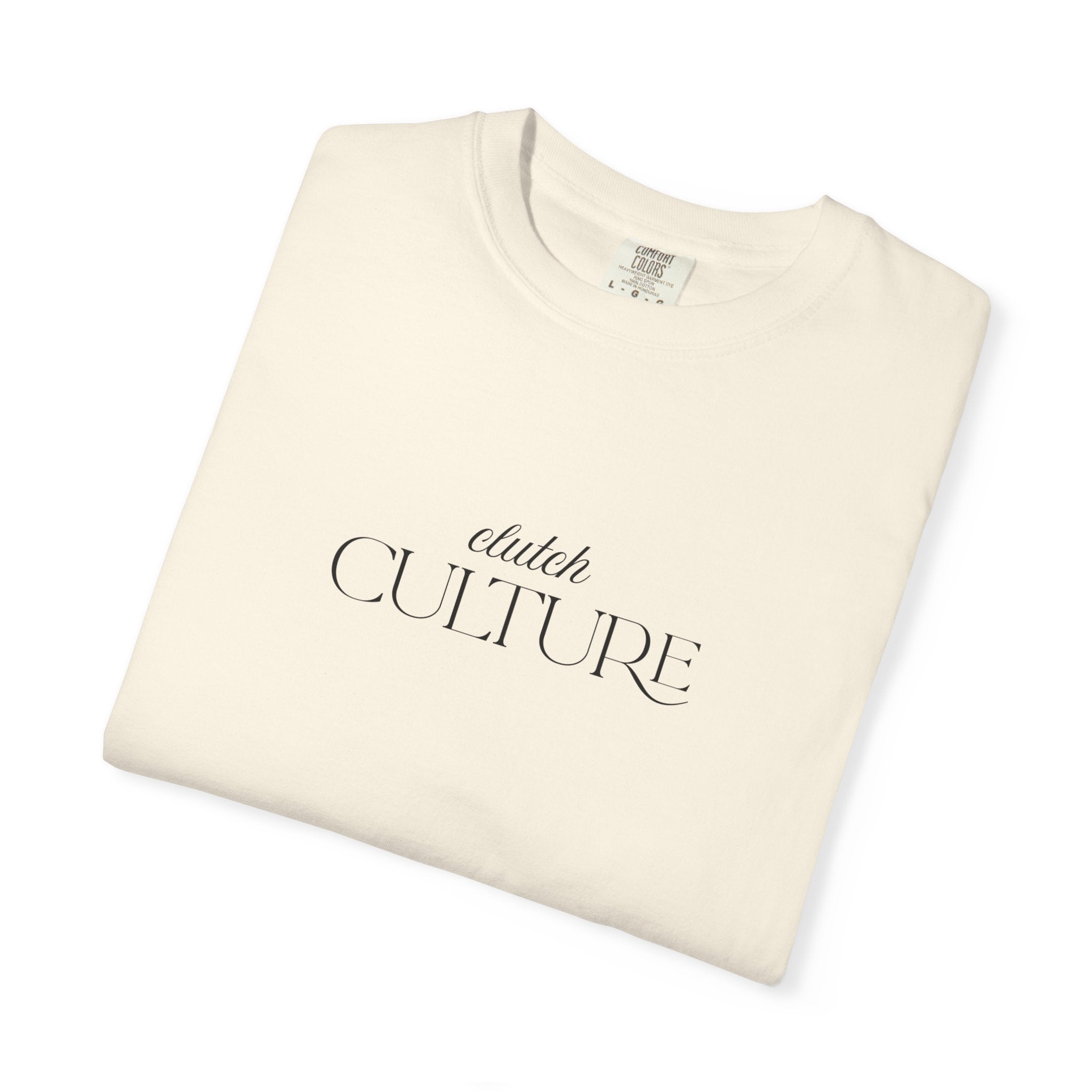 Clutch Culture- white skyline T-shirt- Black letters