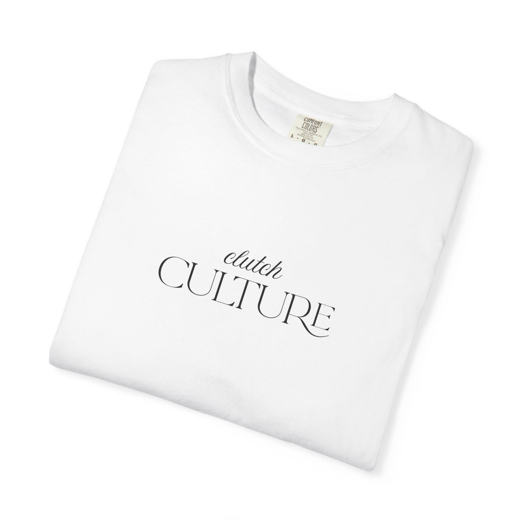 Clutch Culture- white skyline T-shirt- Black letters
