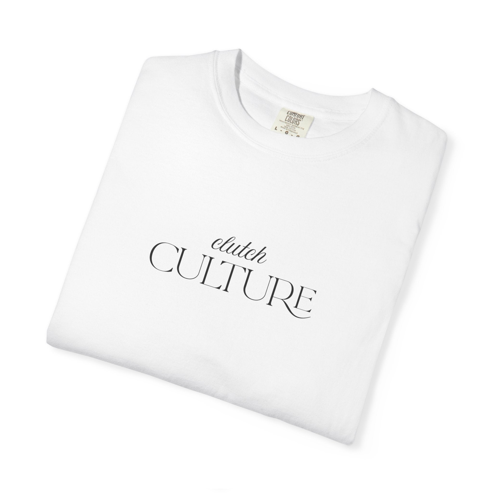 Clutch Culture- white skyline T-shirt- Black letters