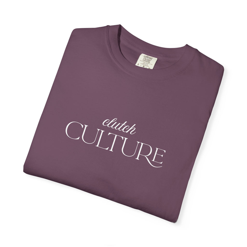 Clutch Culture T-Shirt- Blue Skyline White Lettering